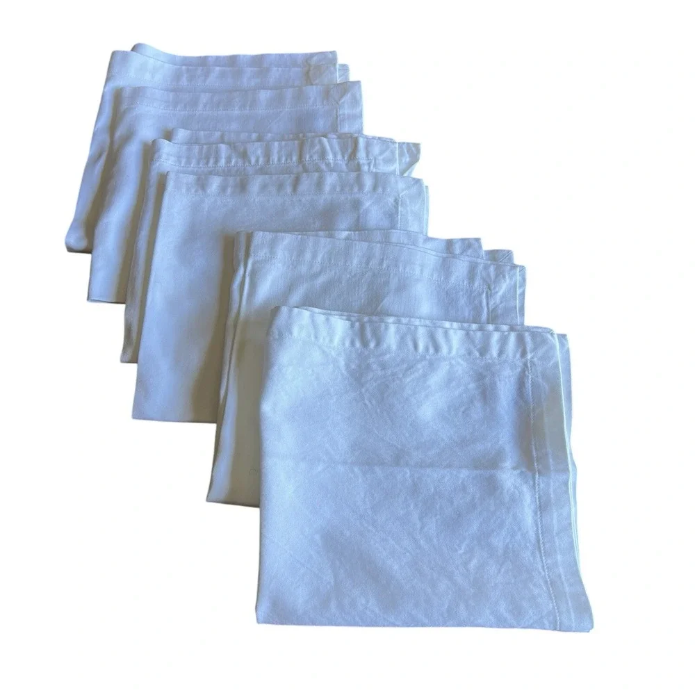 VTG Williams Sonoma Cotton Napkins Set of 6‎ White 19.5x19.5